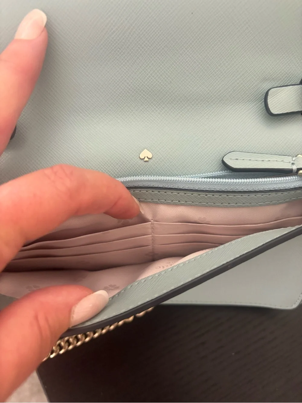 kate spade Light Blue Crossbody Bag with Gold Hardware